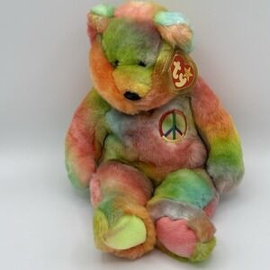 rare Large Peace Bear 1996:‎ Multicolor-pastel